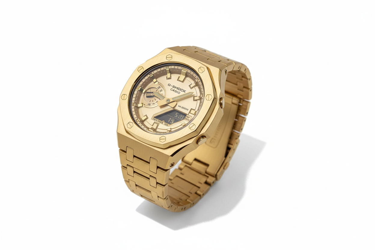 Custom G Shock Mod - Ga2100 - Casioak - Gold Edition