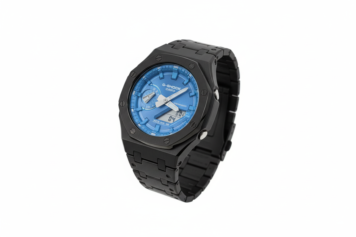 Custom G Shock Mod - Casioak - Blue Dial