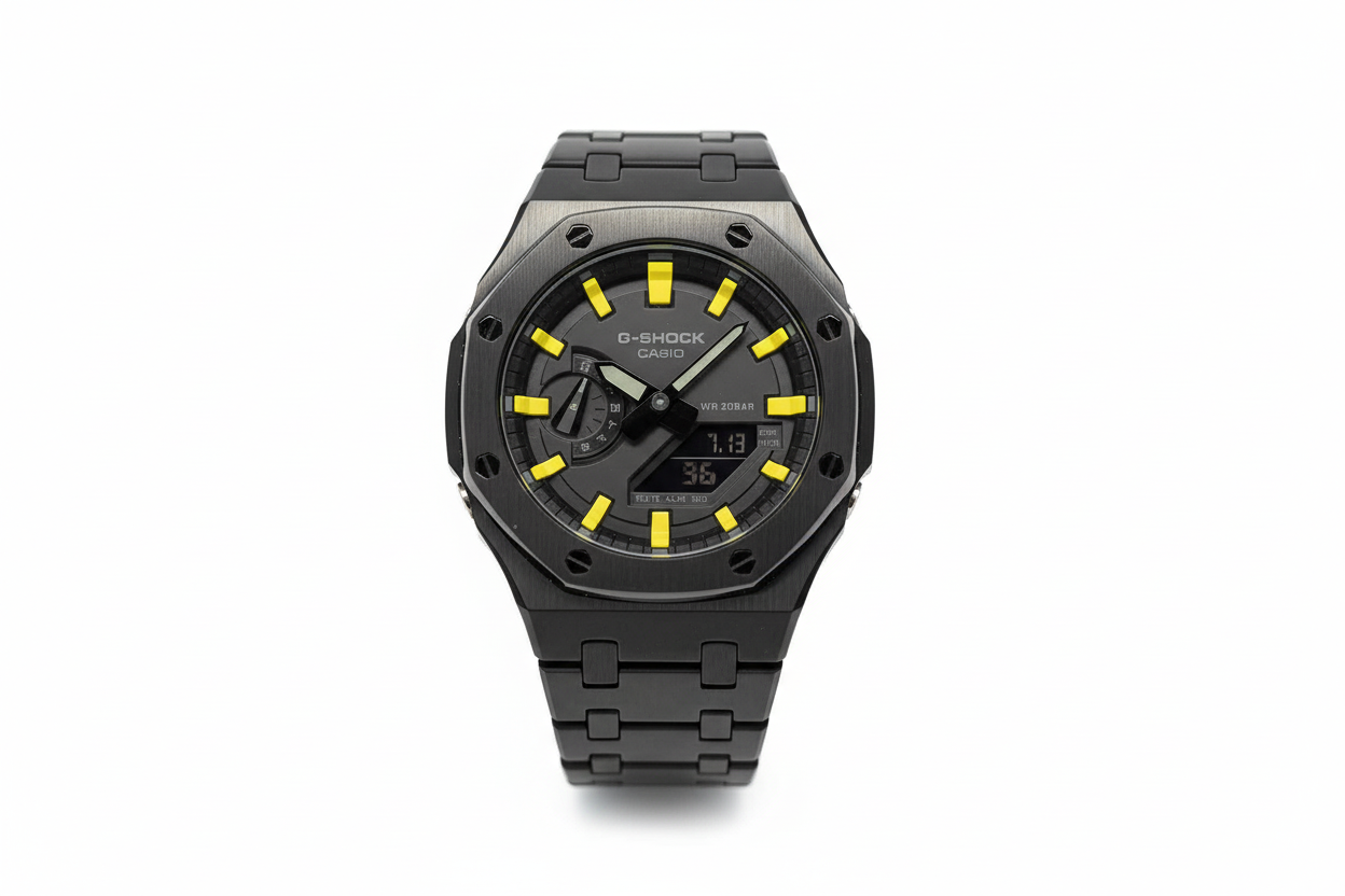 Custom G Shock Mod - GA2100 - Black and yellow edition