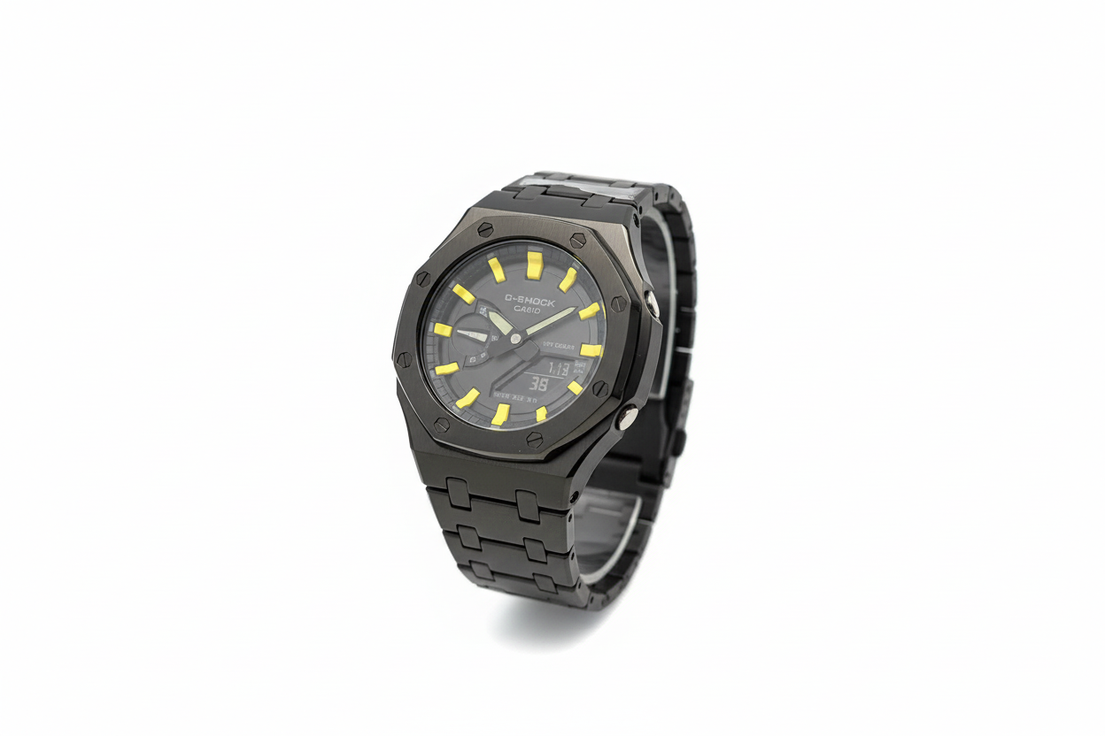 Custom G Shock Mod - GA2100 - Black and yellow edition